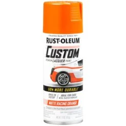 Rust-Oleum Automotive Premium Custom Lacquer Spray Paint, Matte Racing Orange, 11 Oz.