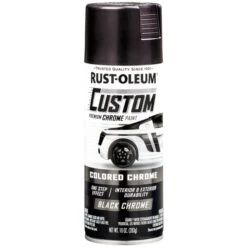 Rust-Oleum Automotive Premium Custom Chrome Lacquer Spray Paint, Black, 10 Oz.