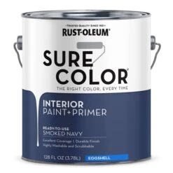 Rust-Oleum Sure Color Interior Wall Paint And Primer, Eggshell Smoked Navy, 1 Gal