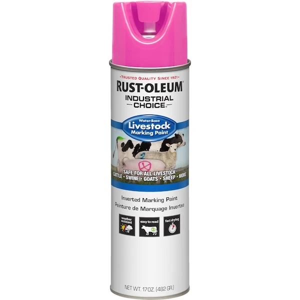 Rust-Oleum Livestock Marking Paint, Fluorescent Pink, 17 Oz
