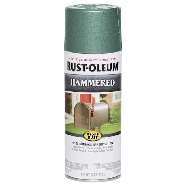 Rust-Oleum Verde Green, Hammered, 12 Oz