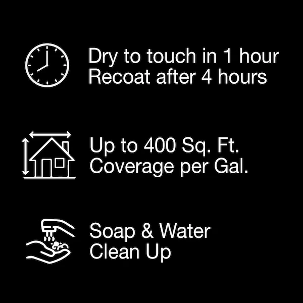 Rust-Oleum Sure Color Interior Wall Paint And Primer, Eggshell Black, 1 Gal - Image 2