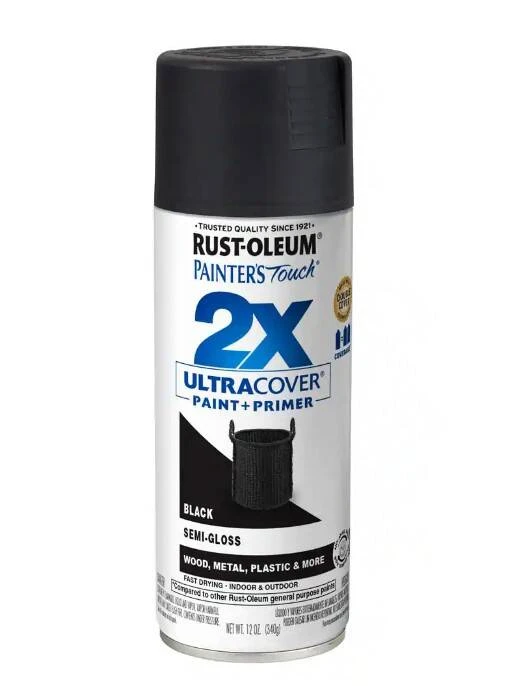 Rust-Oleum 12-Ounce Semi-Gloss Black 2X Ultra Cover Paint And Primer Spray Paint - Image 2