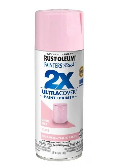 Rust-Oleum 12-Ounce Gloss Candy Pink 2X Ultra Cover Paint And Primer Spray Paint - Image 2