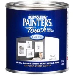 Rust-Oleum Rustoleum .50 Pint Flat White Painters Touch Multi-Purpose Paint 1990-730