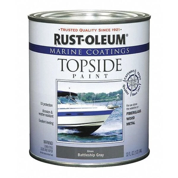 Rust-Oleum Topside Paint, Battleship Gray, Alkyd