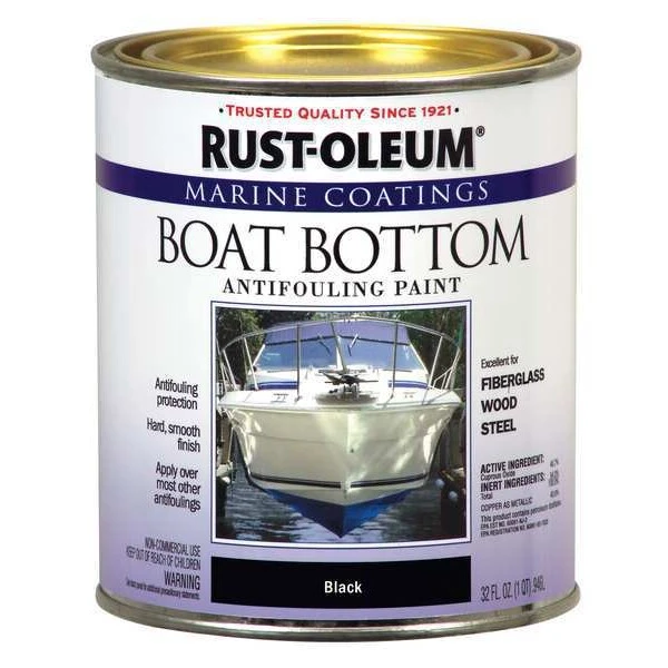 Rust-Oleum Boat Bottom Antifouling Paint, Blk, Alkyd