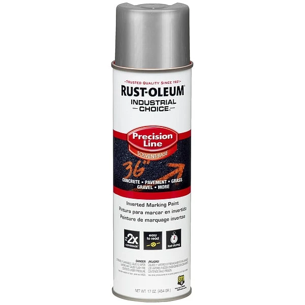 Rust-Oleum Inverted Marking Paint, 16 Oz., Silver, Solvent -Based