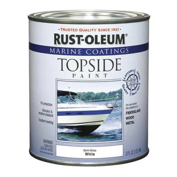 Rust-Oleum 1 Qt. Semi-Gloss White Topside Paint