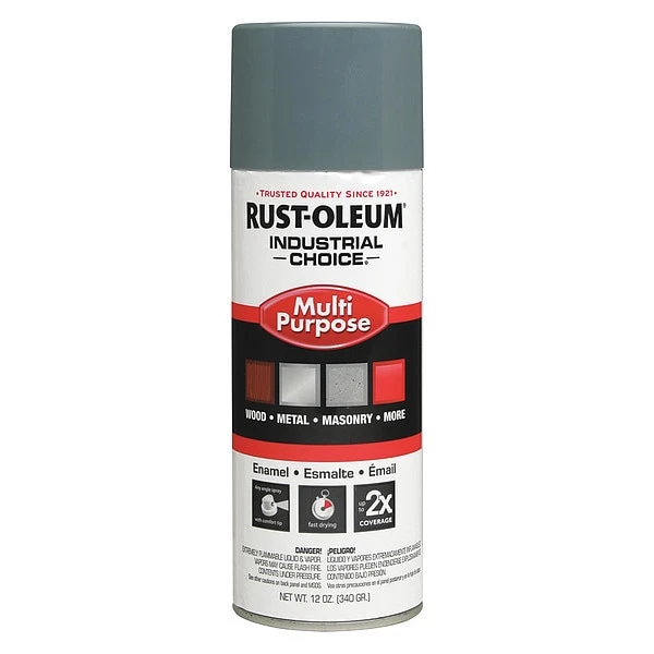 Rust-Oleum Spray Paint, ANSI 49 Medium Light Gray, Gloss, 12 Oz.