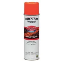 Rust-Oleum Construction Marking Paint, 15 Oz., Fluorescent Red/Orange, Water -Based