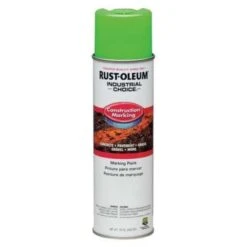 Rust-Oleum Construction Marking Paint, 17 Oz., Fluorescent Green, Water -Based