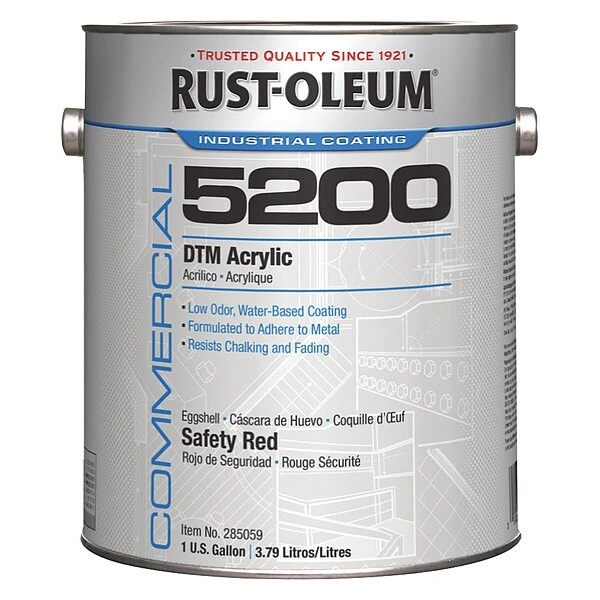 Rust-Oleum Interior/Exterior Paint, Satin, Water Base, Safety Red, 1 Gal
