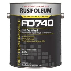 Rust-Oleum Interior Paint, Gloss, AlkydBase, Black, 1 Gal