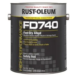 Rust-Oleum Interior Paint, Gloss, AlkydBase, Safety Red, 1 Gal